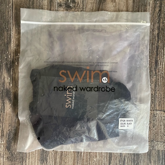 Naked Wardrobe swim, black one piece, NWT, size small - Picture 9 of 9